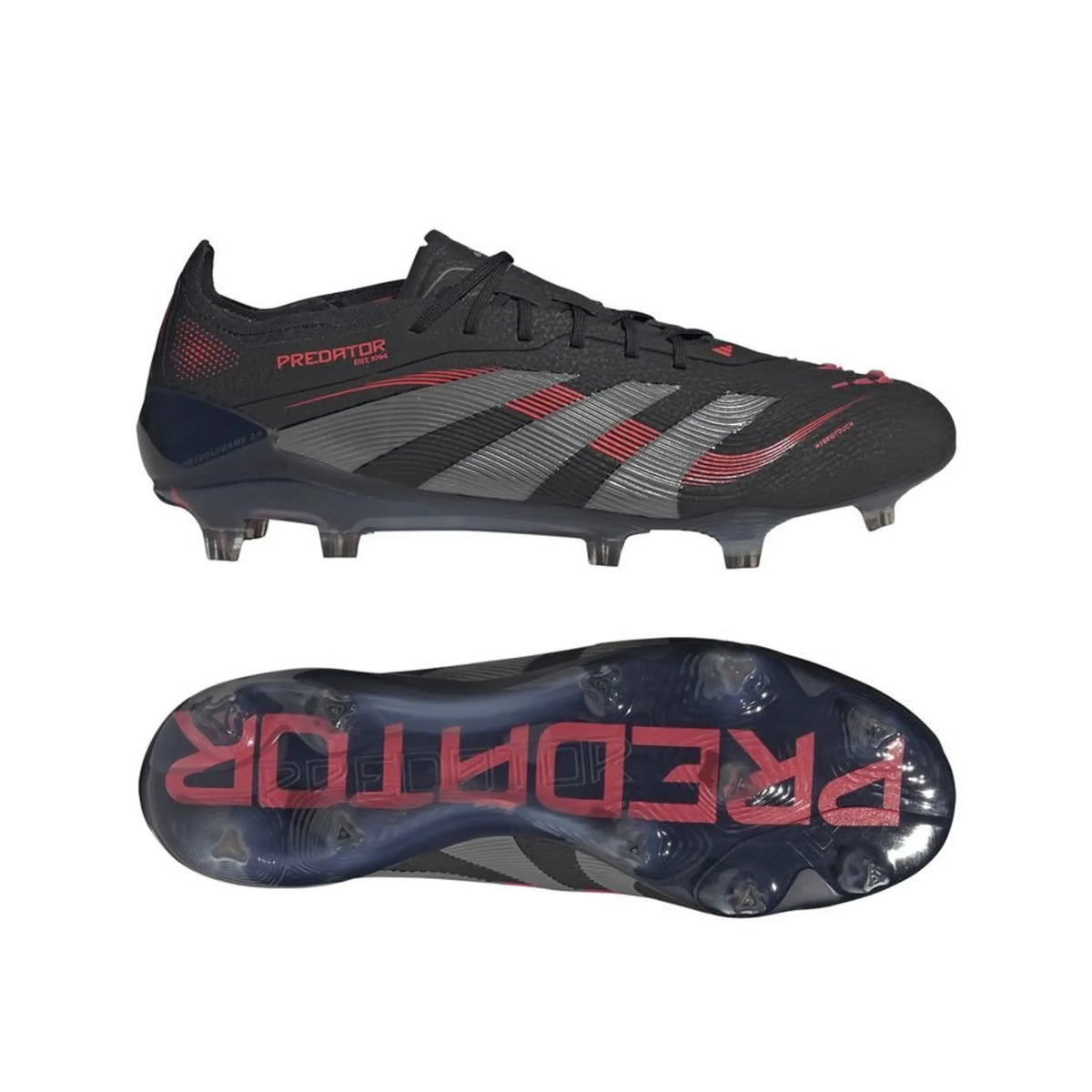 adidas Predator Elite FG Stealth Victory - Noir/Gris/Lucid Red