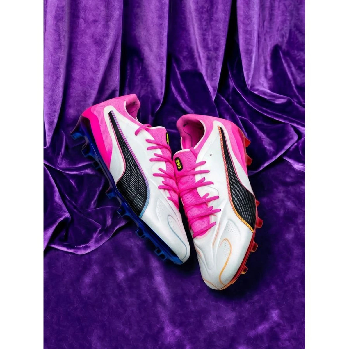 PUMA King 20 Ultimate FG/AG Showtime - Blanc/Poison Pink/BLeu