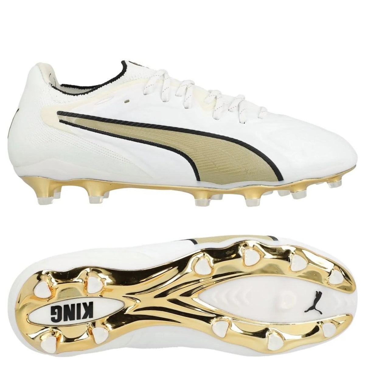 PUMA King 20 Ultimate FG/AG White Gold - Blanc/Doré/Noir