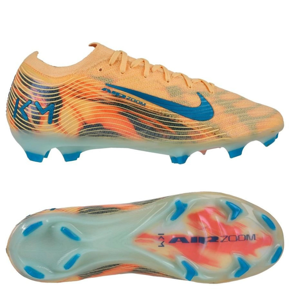 Nike Air Zoom Mercurial Vapor 16 Elite FG Mbappé Personal Edition - Melon/Neo Turquoise/Vert