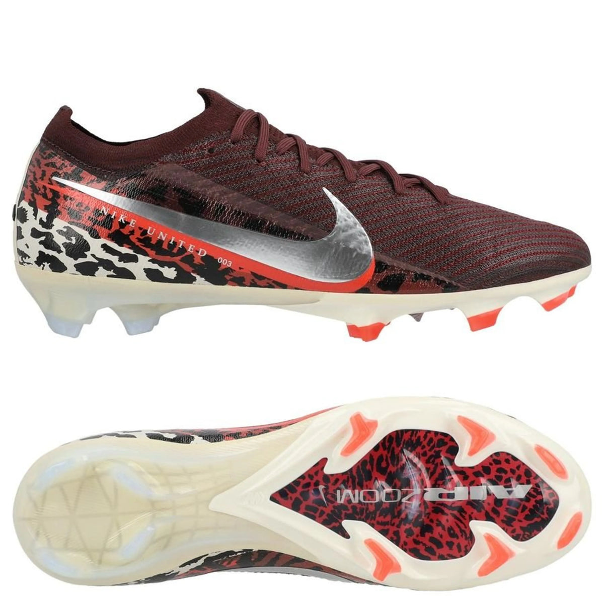 Nike Air Zoom Mercurial Vapor 16 Elite FG United - Bordeaux/Argenté/Universal Red/Gris