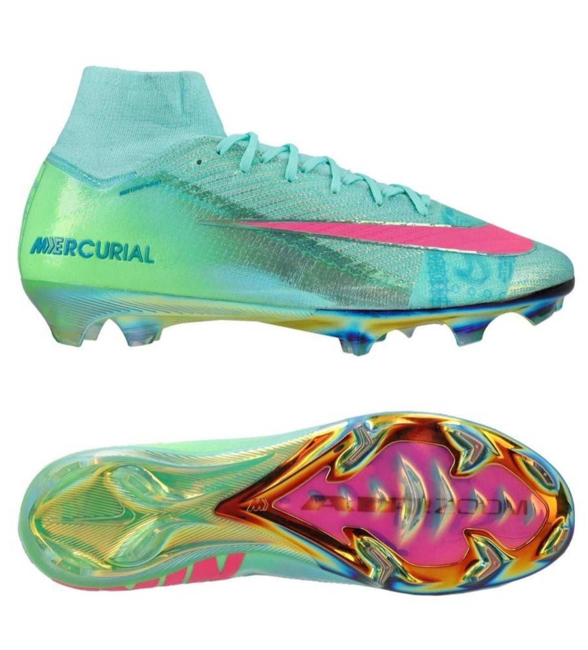 NIKE AIR ZOOM MERCURIAL SUPERFLY 10 ELITE FG COSMIC SPEED 2 - TURQUOISE/NOIR ÉDITION LIMITÉE