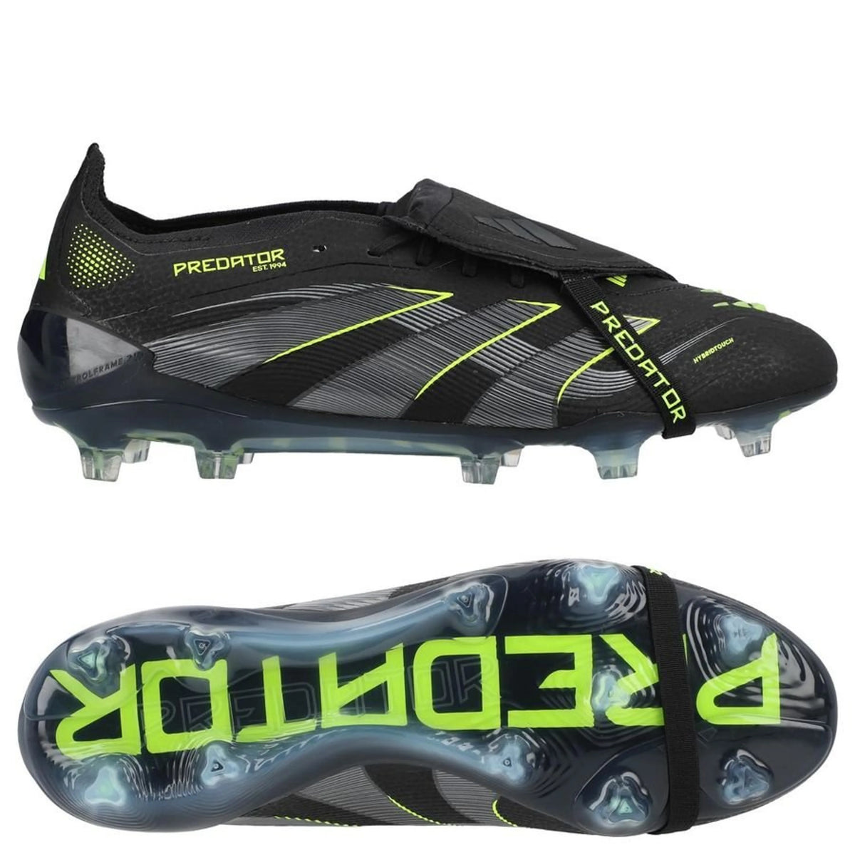 adidas Predator Elite Fold-over Tongue FG Electric Stealth - Noir/Gris/Vert